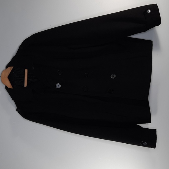 PEAK SEASON BLACK PEA COAT SZ XL. - Picture 1 of 11